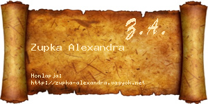 Zupka Alexandra névjegykártya